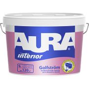 Краска интерьерная AURA GOLFSTROM особопрочная матовая белая 9 л